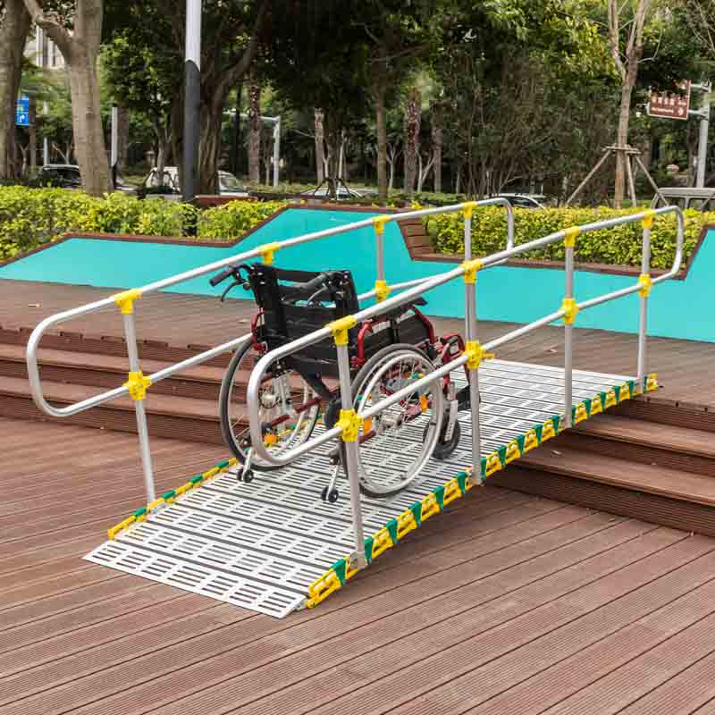 Aluminum ramp with handrail LY36-11ft